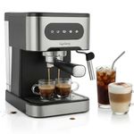 Lifelong 20 Bar Digital Espresso Coffee Maker |Use Grounded Coffee, Pod |Espresso, Cappuccino, Latte,Cold Brew, Steam with Adjustable Milk Frothing Wand and Double Temperature Control System(LLCMK903)