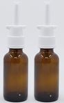 Snoot! 30 ml Amber Glass Nasal Sprayers for Intranasal Insulin, Colloidal Silver and Saline Solutions - dispenses .1 ml or 10 IU Brand-Refillable & Reusable