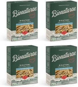 Bionaturae Rigatoni Pasta Noodles - Gluten Free Rigatoni Pasta Organic, Rice & Lentil Pasta, Kosher, High Protein, Non-GMO, Gluten Free Pasta Organic, Crafted in Italy - 12 Oz, 4 Pack