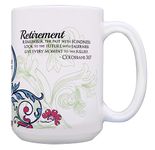 Christian Retirement Gifts Colossians 3:17 Retirement Mug Happy Retirement Gifts for Men and Women Retired Mug Inspirational Mug Retired Gifts 15-oz Coffee Mug Tea Cup 15 oz Paisley floral