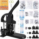 Button Maker, 1/1.25/2.28 inch(25/32/58mm) 3-in-1 Pin Maker, with 300pcs Button Parts, Button Maker Machine with Panda Magic Book, Ergonomic Arc Handle Punch Press Kit, for Children DIY Gifts