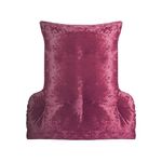 Lancashire Textiles Back Support Lumbar Cushion in Crushed Velvet – Hollowfibre Filled T-Shaped Lightweight Pillow – Comfort Support for Armchair (Size -58 X 69 X 12 cm; Colour- Rose Gold)