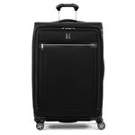 Travelpro Platinum Elite Softside Expandable Checked Suitcase, 8 Wheel Spinner Large Suitcase, TSA Lock, Men and Women, Shadow Black, Checked Large 83x54x34 cm