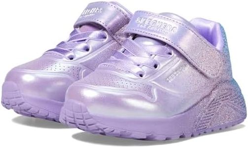 Skechers Girl's Uno Lite Sneaker, Lavender/Multi, 8 Toddler