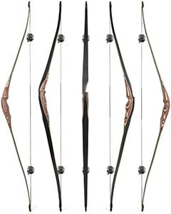 58" Traditional Longbow 20-50 Lbs One Piece Wood Long Bow Right/Left Hand Recurve Bow for Beginner Women Teens (40 Lbs, only bow/right handed)