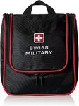 Swiss Military Compact Travel Toiletry Bag with Convenience Handle, Water-Resistant Design, and Multiple Pockets | Rhombus Pattern Polyester | TB1