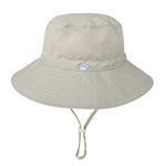 LO SHOKIM Baby Sun Hat Toddler UPF 50+ Summer Sun Protection Wide Brim Bucket Hat Baby Girl Beach Hat Boy Kids Adjustable Cap Summer (Beige, M)