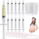 TrelaCo 100 Set Colostrum Collector Kit Include 100 Sterile Sealed Breast Milk Collector No Needle Colostrum Syringes 100 Stickers 1 Measuring Cup Colostrum Collection for Breastmilk Essential (3 ml)