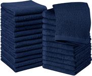 Utopia Towels - Cotton Washcloths Set - 100% Ring Spun Cotton, Premium Quality Flannel Face Cloths, Highly Absorbent and Soft Feel Fingertip Towels (24 Pack, Navy)