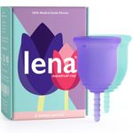 Lena Menstrual Cups - Soft, Reusable Silicone for Light & Heavy Flow, Beginner-Friendly, Tampon & Pad Alternative - Period Solution - Regular and Super Capacity 2-Pack - Purple and Turquoise