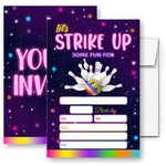 LoaHak Bowling Invitations For Kids Birthday, Bowling Birthday Party Invitation Cards, Bowling Birthday Invitation. (042)