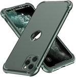 ORETECH Designed for iPhone 11 Pro Max Case with [2 x Tempered Glass Screen Protector] 360 Full Body Shockproof Protection Cover Hard PC Soft Rubber Silicone Case for iPhone 11 Pro Max 6.5" DarkGreen