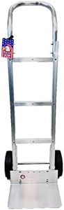 American Lifting Aluminum Hand Truck - 800 lb Capacity with Horizontal Loop Handle with 8-inch Solid Rubber Tires - for Travel Moving Office