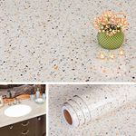 Livelynine 40CMX10M Contact Paper Granite Countertop Adhesive Wallpaper Peel and Stick Vinyl Countertop Covering Paper for Bathroom Kitchen Counter Top Waterproof Faux Granite Stickers