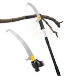 BlumeTrec 14.5FT Pole Saw with Adjustable Length for Tree Trimming, Lightweight Manual Pruning Saw with Mn Steel Blade, Long Extension Branch Cutter Pole Pruner for Yard, Garden, Patio, Forestry Use