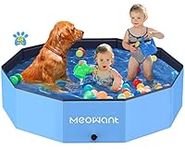 Meowant Foldable Dog Pool, Hard Plastic Dog Swimming Pools for Large Dogs, Collapsible Plastic Kid Pet Pool, Portable Bathing Tub Kiddie Pool for Dogs (L-48'' × 12'')