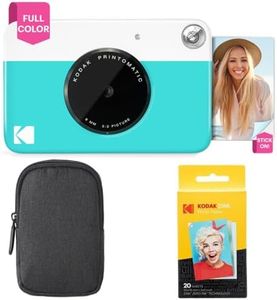 KODAK Printomatic Full-Color Instant Print Camera Starter Bundle + Carrying Case + Zink 20pk Photo Paper - Colorful Photos On 2x3 Sticky-Back Paper - Fun Gift for Birthday Christmas Holiday - Blue