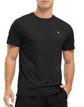 YSENTO Mens Rash Guards UV Swim Tops Rash Vest Quick Dry UPF 50+ Short Sleeve Running Sports Gym Tops(Black,3XL)