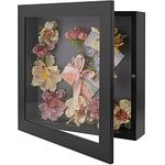 Golden State Art, 11x11 inch Black Shadow Box Frame Display Case, 2-inch Depth, Great for Collages, Collections, Mementos (Black)