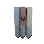 Allen Solly Men's Cotton Pastel Handkerchief with Brand Logo (Pack of 3) Beige, Maroon & Blue