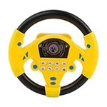 Children's Steering Wheel Toys, Driving Simulator Car Simulation Toys Simulated Portable Driving Controller with Funny Sounding and Music Early Educational Toys Gift for Kids Toddlers (Black Yellow)