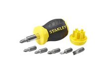 Stanley 0-66-357 Stubby Screwdriver - Non Ratchet, Black/Yellow