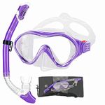 HH HHAO SPORT Kids Mask Snorkel Set Snorkeling Packages, with Diving Mask, Dry Snorkel, Mesh Bag, Anti-Fog Anti-Leak Snorkeling Gear for Kids for Snorkeling Swimming Diving