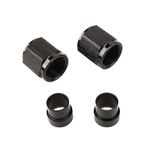 AC PERFORMANCE Aluminum Hardline Fitting - 6 an Female Tube Nut and Sleeve for 3/8'' 3/8 inch 9.52mm Tube Hose Line Fitting, Black, Pack of 2