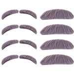 Toyvian Novelty Fake Gray Stick-on Mustache Eyebrows Novelty Old Man Costume Dress Up Accessories 100th Day of School Costume Grandpa Old Man Dress Up Accessories 4 Sets