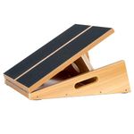 StrongTek Extra Large Wooden Slant Board, Adjustable Incline Board and Calf Stretcher, Stretch Board, Extra Side Handle 16 X 18 Inches, 5 Positions (500 LB Capacity)