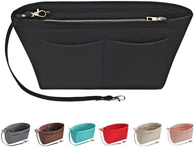 Soyizom Purse Organizer Insert Felt Purse Insert Bag Organizers Multi Pockets Tote Bag in Bag for Women,Black-L