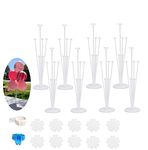 Beliky 8 Sets of Balloon Stand Kits 28'' balloon arch kit with base, Reusable Clear Balloon Column Stand kit for Table, Including Glue, Tie Tool, Flower Clips, for Home Outdoors