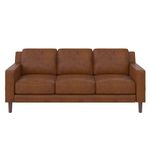 DHP Brynn Upholstered Sofa, Camel Faux Leather