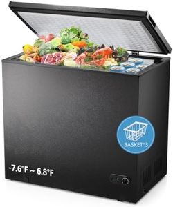 Electactic Chest Freezer 7.0 Cubic Feet Compact Freezer with 3 Removable Baskets, Free Standing Top open Door Deep Freezer, Adjustable Temperature for Home Dorm, Bar, Basement, Kitchen