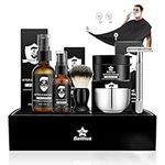 AN BAILIHUA Shaving Kit for Men, Include Cream, Pre Shave Oil, Aftershave Balm Tool, Brush & Bowl, Apron Bib Gift Sets him Boyfriend Stocking Fillers (Unscented), 1.0 count