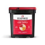 ReadyWise 120 Serving Fruit Only Grab and Go Bucket Kit, Wise Food Storage, Freeze Dried, Long-Term Food Storage, Emergency Food Preparedness, Fruit Assortment, Perfect For Camping, Outdoor Adventures, and Emergency Preparedness