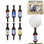 Quixotical 6 Pack Beer Bottle Golf Tees, Funny Golf Tees Beer Bottle, Durable and Recyclable Plastic Golf Tee, for Men, Father, Golfers Golf Tees 3.54" Tall