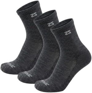 Zensah Alpaca Wool Running Socks - Mini Crew Alpaca Socks for Men, Made in USA, Moisture Wicking for Running, Hiking (Charcoal, X-Large, 3 Pairs)