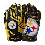 Wilson NFL Stretch Fit Football Gloves - Adult, Pittsburgh Steelers