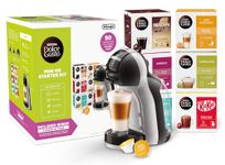 NESCAFÉ Dolce Gusto EDG155.BG Mini-Me Automatic Coffee Machine Black & Arctic Grey by De’Longhi - Starter Kit