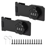 PATIKIL Household Cabinet Password Lock Hasp Locks Combination Latch with 3 Digit Password Security Latch Lock Anti-Theft Keyless Latch Lock for Drawer and Cabinet (Black, 2 Pack)