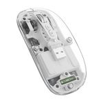 ZEBRONICS Sheer Rechargeable Wireless Mouse, Dual Mode (2.4GHz + BT), Dual Bluetooth, Silent Operation, Transparent Body, RGB, Battery Indicator, for Mac | Laptop | Computer (White)