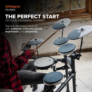 Roland TD-02KV Electronic V-Drums Kit – Compact Digital Drum Set