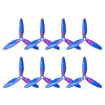 (5043, Star Color) - GEMFAN 8pcs 5043 3-Blade Propellers 13cm Props (5.0 x 4.3) CW CCW for RC FPV Drone Quadcopter (Starry)