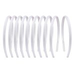 Suyegirl 20 PCS 1 CM White Plain Satin Headbands Fabric Hard Head Bands Solid Color White Hoop DIY Craft Hairbands Hair Pieces for Women Girls