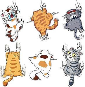 6 PCS Cat Car Stickers,Scratch Cat Vinyl Car Sticker,Cute Cats Scratch Cover Funny Bumper Decal,Cartoon Cat Car Sticker for Cars,Truck,Motorcycle,Windows,Refrigerators,Laptops