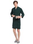 LacyLook Men's Full Sleeve's Bathrobe | Stylish Cotton Bathrobe For Men's Green (S, Green)
