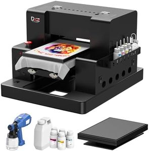 DXZ A3 DTG Printer for Direct-to-Garment Clothing – 2800 × 1440 DPI, White Ink Mixing Engine, Semi‑Automatic Cleaning, Includes Electric Sprayer & Ink Kit
