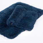 Walensee Bath Rug Set, 2 Pack - Navy - Luxury Shaggy Microfiber Bath Mat, Absorbent, Non-Slip, Machine Washable - Bathroom Mats for Shower - 20 x 32 inches