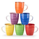 vancasso Bonita Mugs Set of 6, 360ml Stoneware Coffee Cup and Mug, Microwave & Dishwasher Safe Tea Cups, Large Mugs for Hot Drinks Warm Color